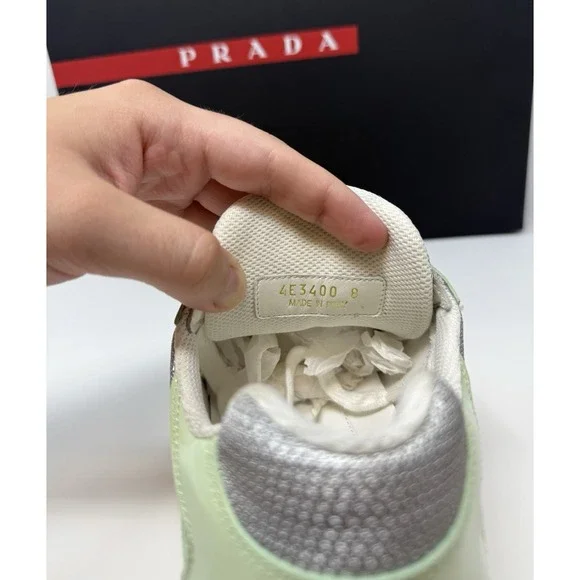Prada Americas Cup Sneaker Dew/Silver Size 9 US 8 UK - Picture 8 of 11